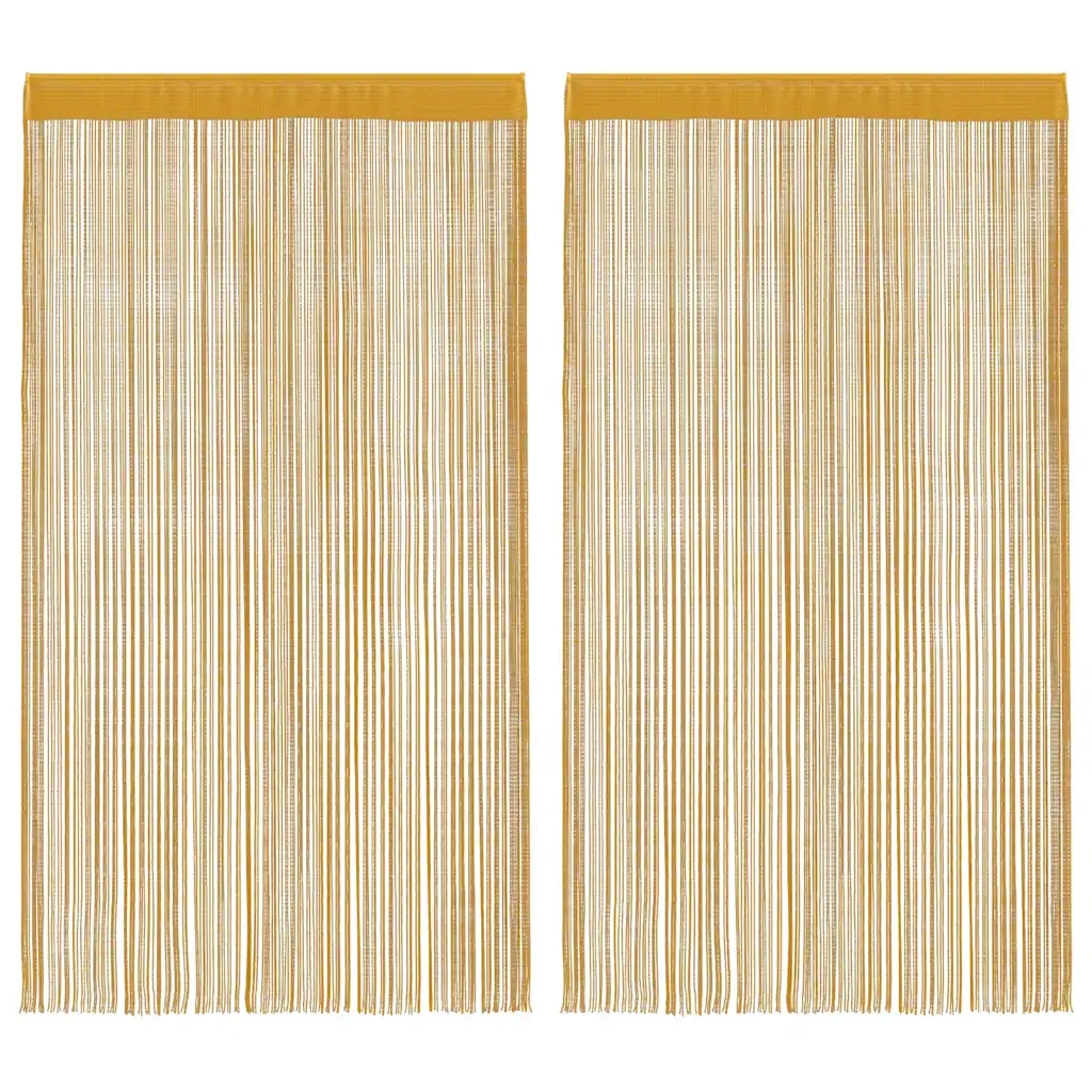 vidaXL Tende a Filo 2 pz Oro 140x250 cm