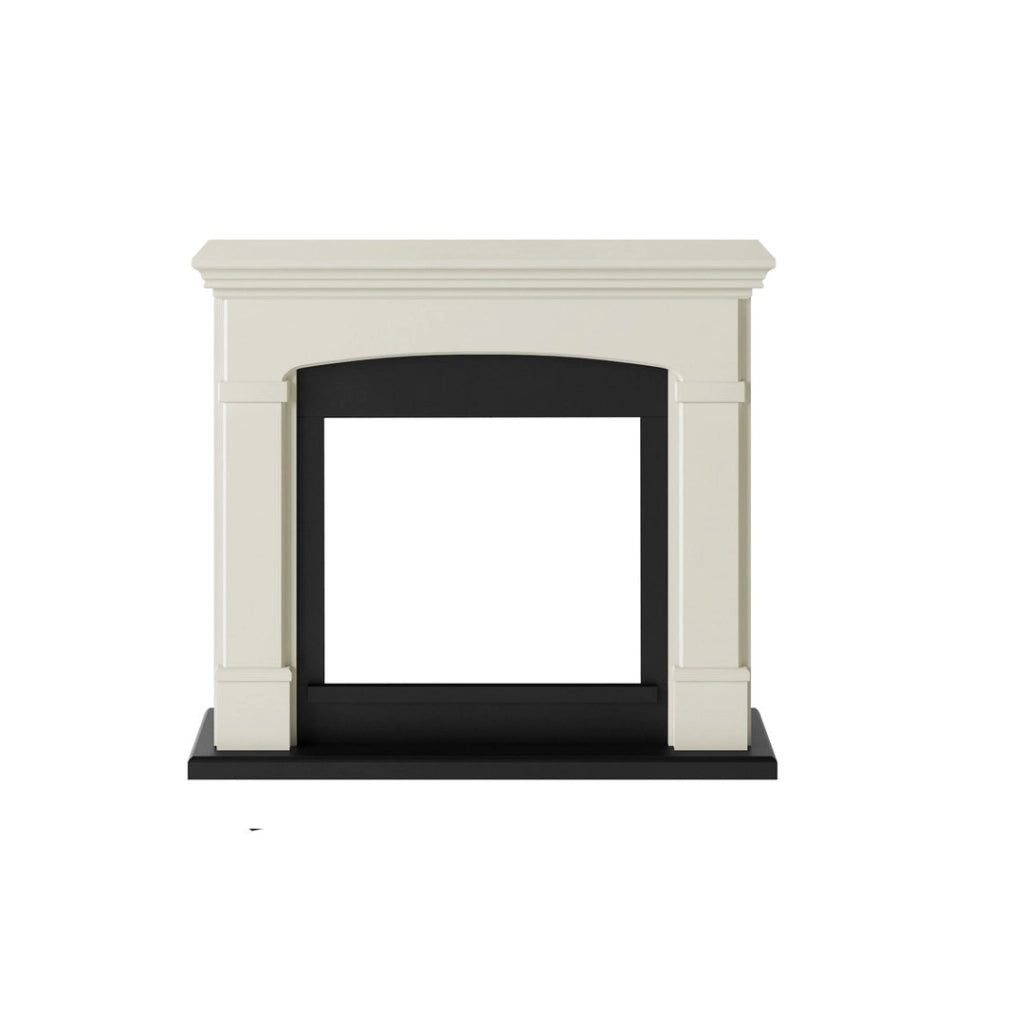 Camino Elettrico da Pavimento 107,2x95,2x24,5 cm Effetto Fiamma 1500W Sined Siena Bianco Crema