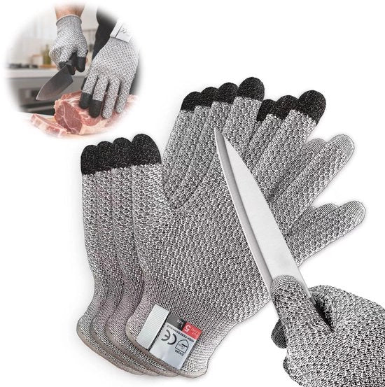Manopole Snidorestanti Livello 5 - Touchscreen - Anti-snid Manopole da Cucina/Manopole da Lavoro con Disegno Ananas (Grigio) | Per vetro, taglio e pesca | Unico taglia | 23 x 9 cm | 1 paio