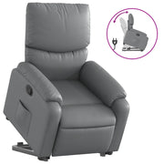 Poltrona | Sedia Relax Alzapersona Reclinabile Grigio in Similpelle