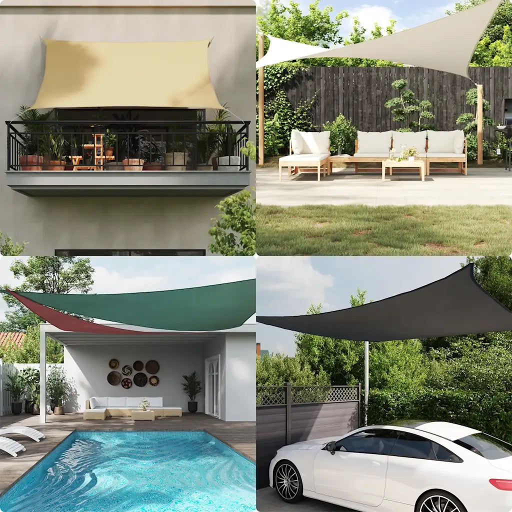 Parasole a vela | Telo Ombra | Vela da ombra Oxford Triangolare 3x4x4 m Nero