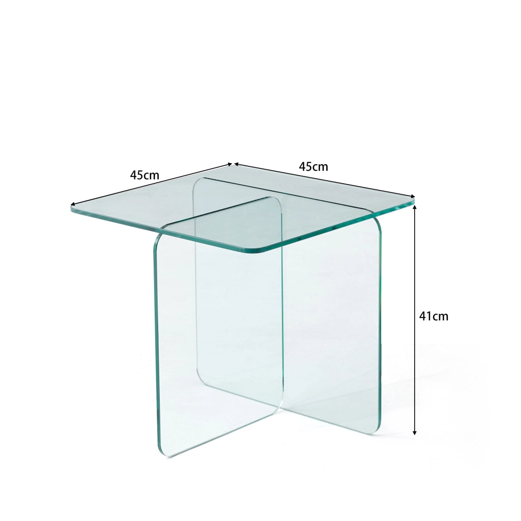 TAVOLINO Laterale 45x45x51 cm Vetro Trasparente