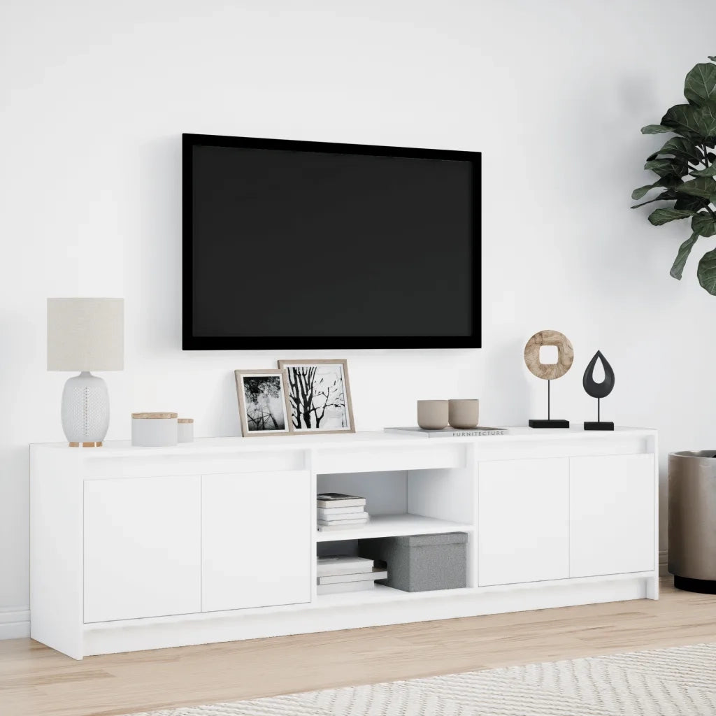Mobile Porta TV con LED Bianco 180x34x50cm in Truciolato 3307912