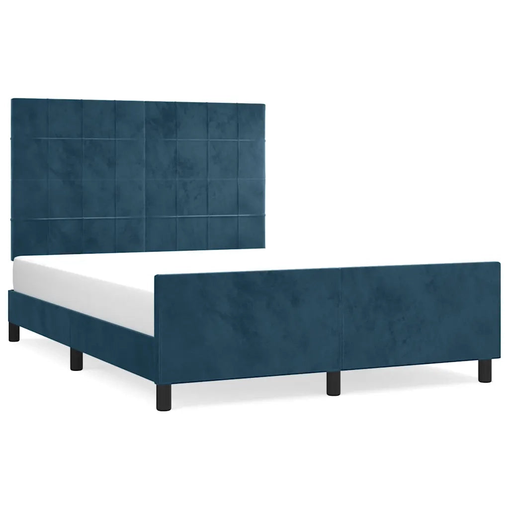 Giroletto con Testiera Blu Scuro 140x200 cm in Velluto cod mxl 59035