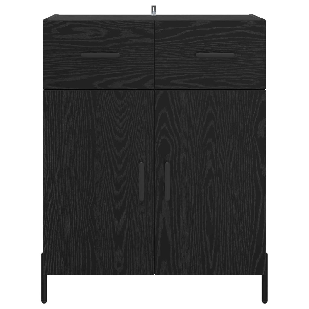 Credenza Rovere Nero 69,5 x 34 x 90 cm Legno multistrato 882292
