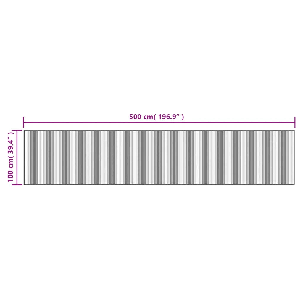 Tappeto Rettangolare Marrone Scuro 100x500 cm in BambÃ¹