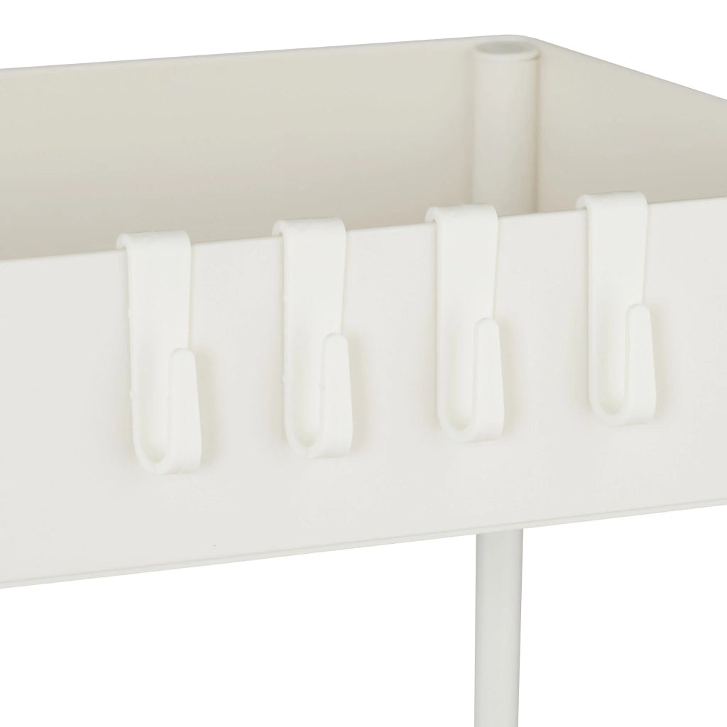 Carrello portaoggetti 93 x 40 x 22 cm 4 ripiani con pratiche ruote in plastica bianca 13_0017105