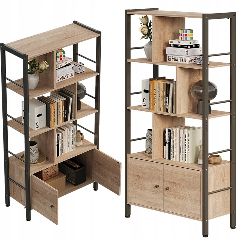 SCAFFALE MODERNO E UNIVERSALE CON ARMADIETTI CHIUDIBILI LOFT CAPIENTE