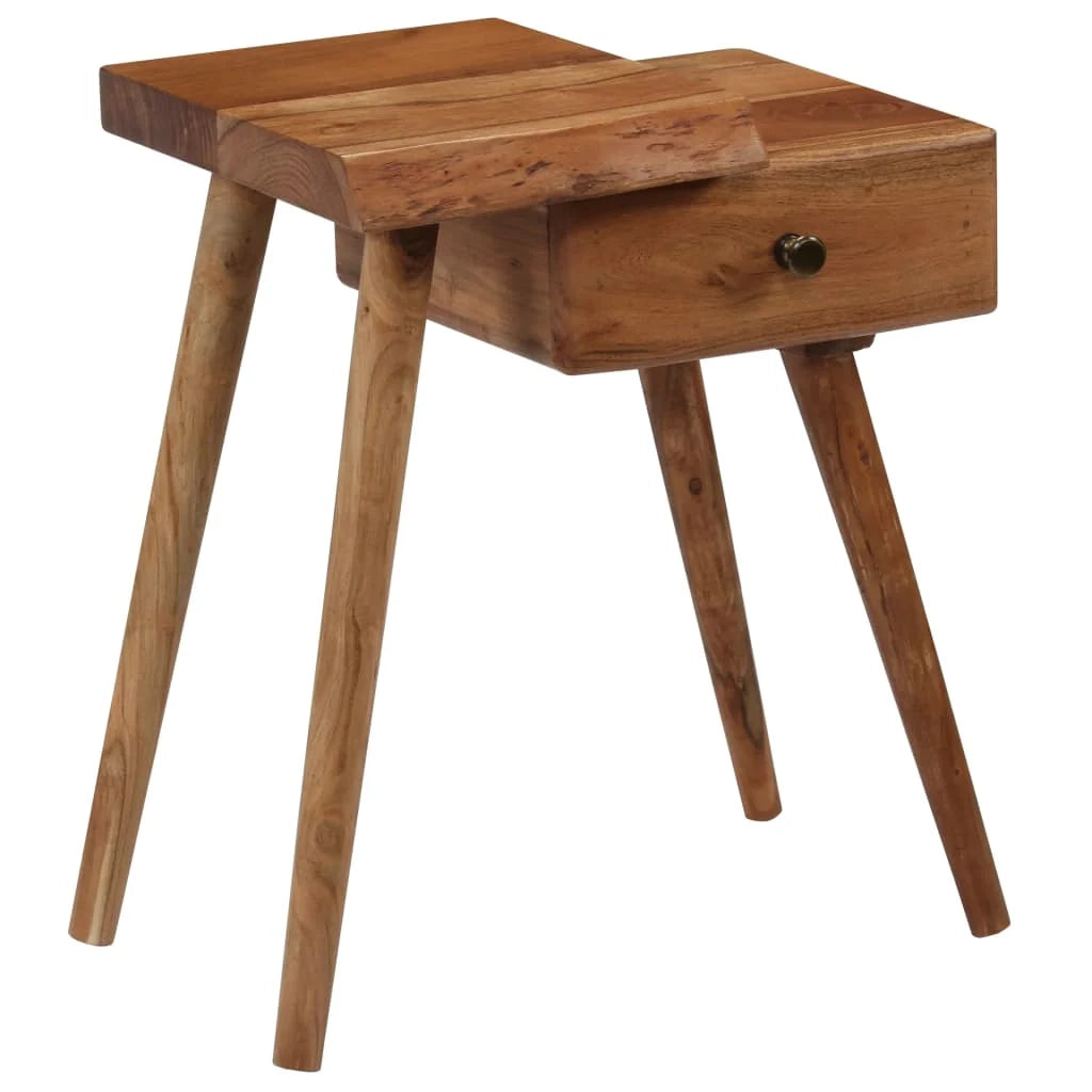 Comodino cassettiera mobile per camera da letto legno massello di acacia 45 x 32 x 55 cm 1402029