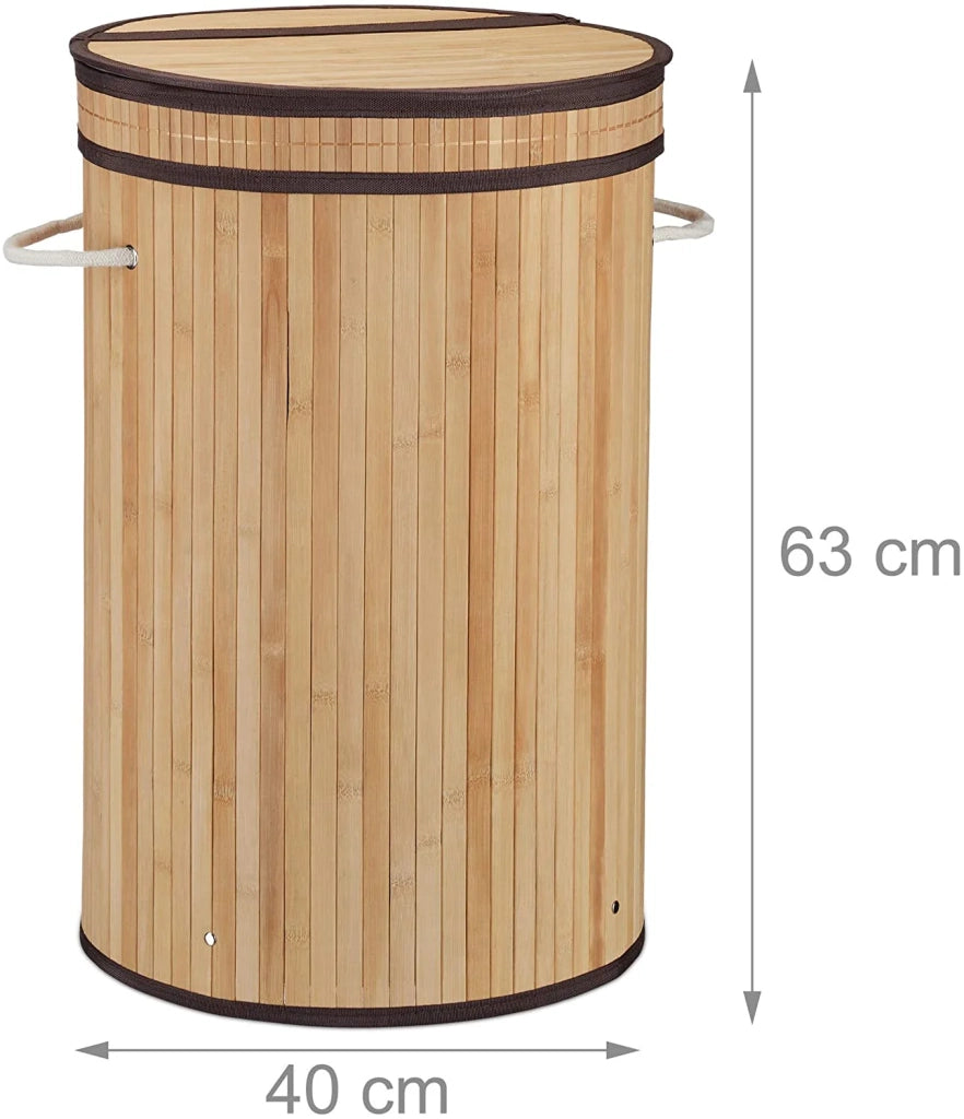 Cesto portabiancheria rotondo con coperchio 63 cm bambù naturale 13_0000819_5