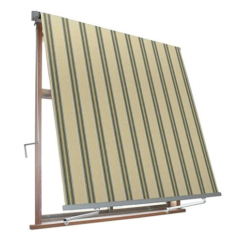 Tenda da Sole a Caduta Bracci Esterno Avvolgibile per Balcone Veranda Panarea Colore: Beige/Verde, Formato: 4 x 2.5 m