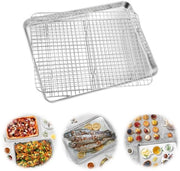 Piatto da forno con griglia di raffreddamento - Piastre da forno - piatto da forno - grande teglia da forno con griglia di raffreddamento - piatto da forno rettangolare con griglia per torte - 40,5 x 30,5 x 2,5 cm