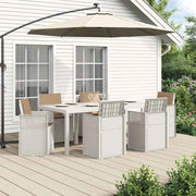 Set da Pranzo per Giardino 7 pcs Bianco e Tortora PP