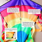 Volo Enorme colorato arcobaleno diamante volo - voli per bambini - giochi all'aperto per famiglia - attività all'aperto volo