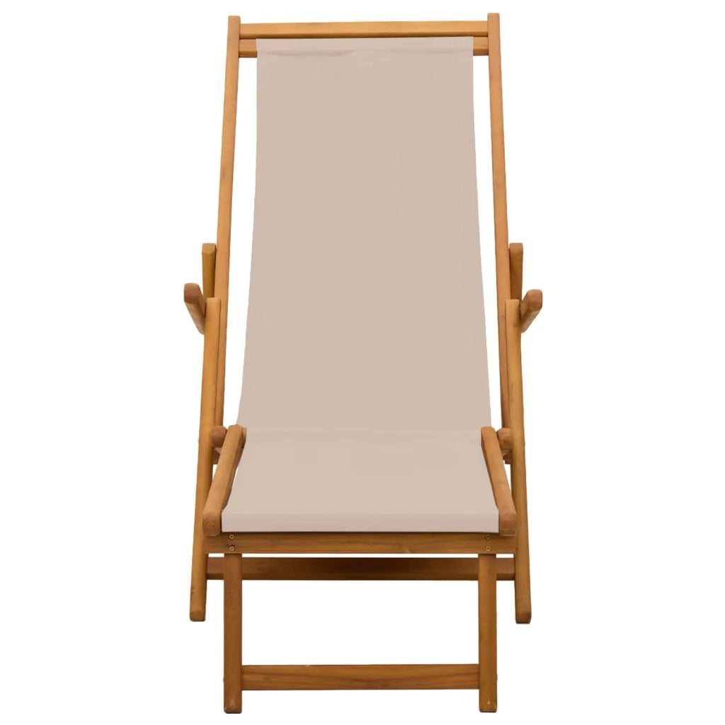 Lettino prendisole pieghevole Legno di Eucalipto Massello Beige 42024921