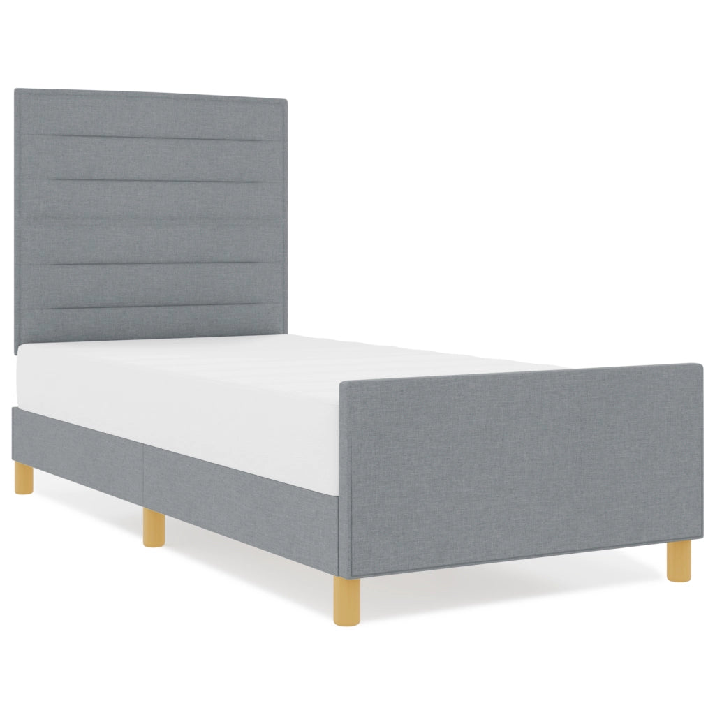 Struttura Letto Grigio Chiaro 100x200 cm Tessuto