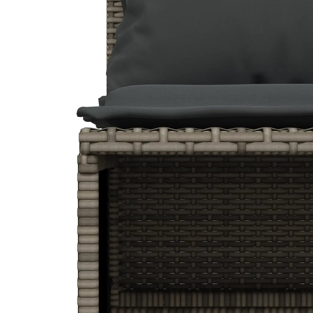 Set Divani da Giardino 4 pz | Set Salotto da Giardino con Cuscini in Polyrattan Grigio