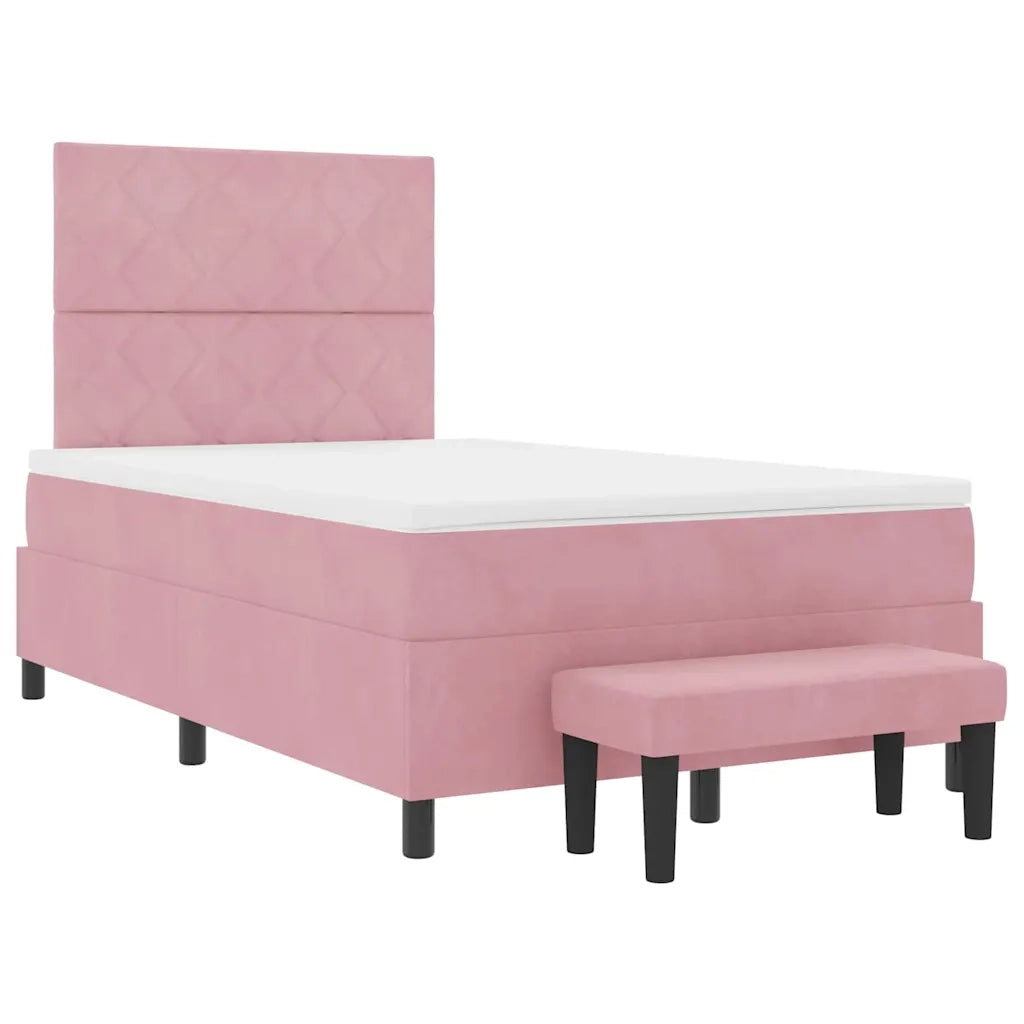 Letto a molle con testiera Rosa 200 x 120 cm Velluto 3344575