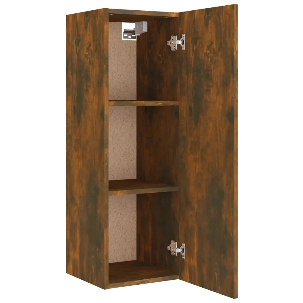 Set Mobili Porta TV 8pz Rovere Fumo in Legno Multistrato