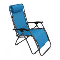 Sedia Sdraio Zero Gravity Reclinabile Pieghevole 88x65x110 h cm in Textilene Blu