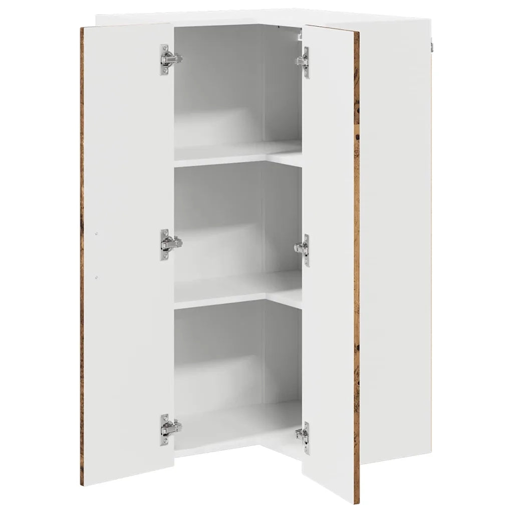 Mobile angolare per parete LUCCA Legno antico 57 x 57 x 100 cm
