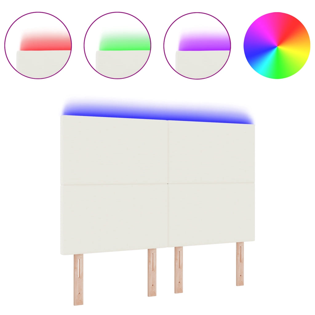 Testata LED  Crema 72 cm in tessuto a coste