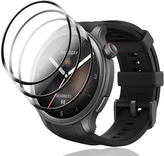 Protettore di schermo in vetro temperato - HD - Durezza - Protezione completa - Translucido - Resistente ai graffi - Adatto per Amazfit Balance - 3 s.