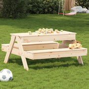Tavolo Picnic con Sabbiera per Bambini Legno Massello di Pino 832592