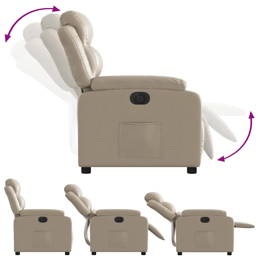 Poltrona Reclinabile Elettrica Cappuccino in Similpelle 3205034