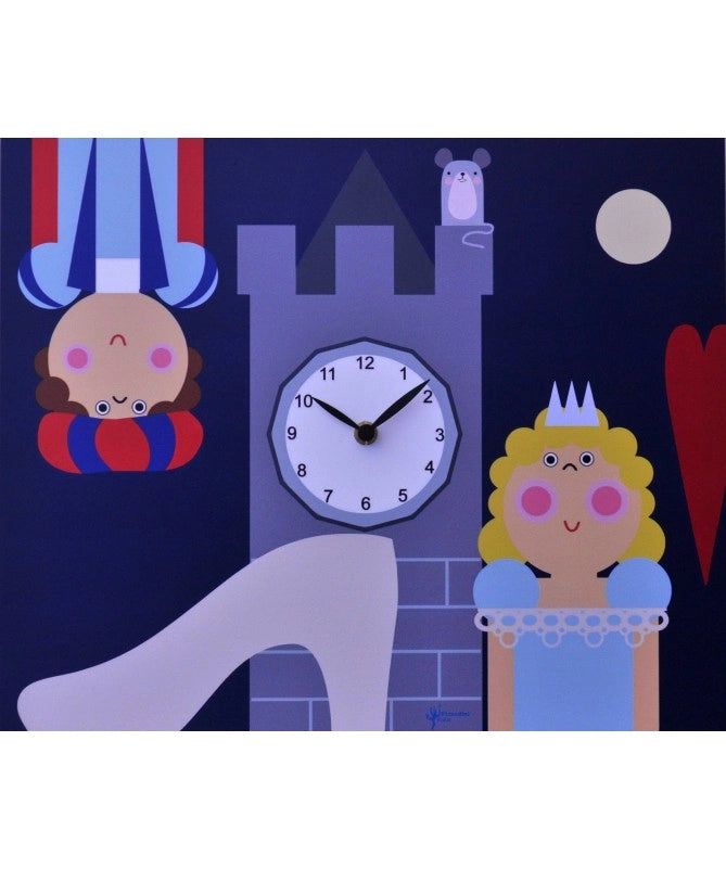 Orologio da parete Cenerentola con stampa in mdf Made in Italy