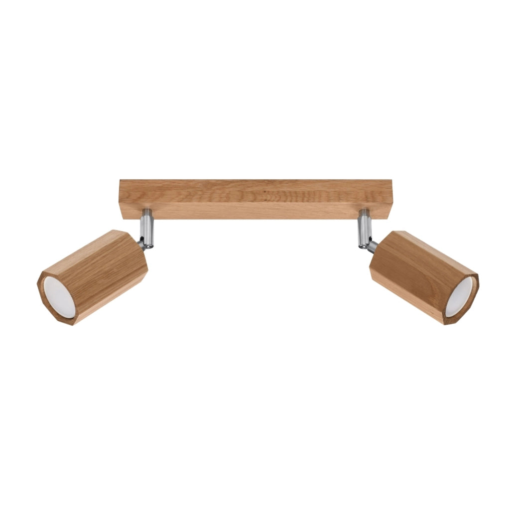 Plafoniera RUVANO 2 Pure Lume rovere chiaro GU10 cromo