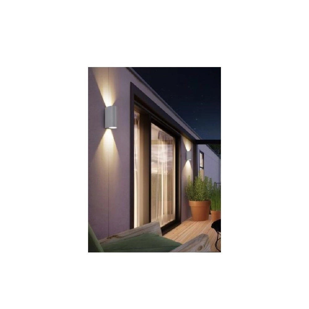 Trade Shop - Applique Da Esterno Cilindro Up&down Lampada Da Parete Giardino 2xgu10 Ip65 Es14 -