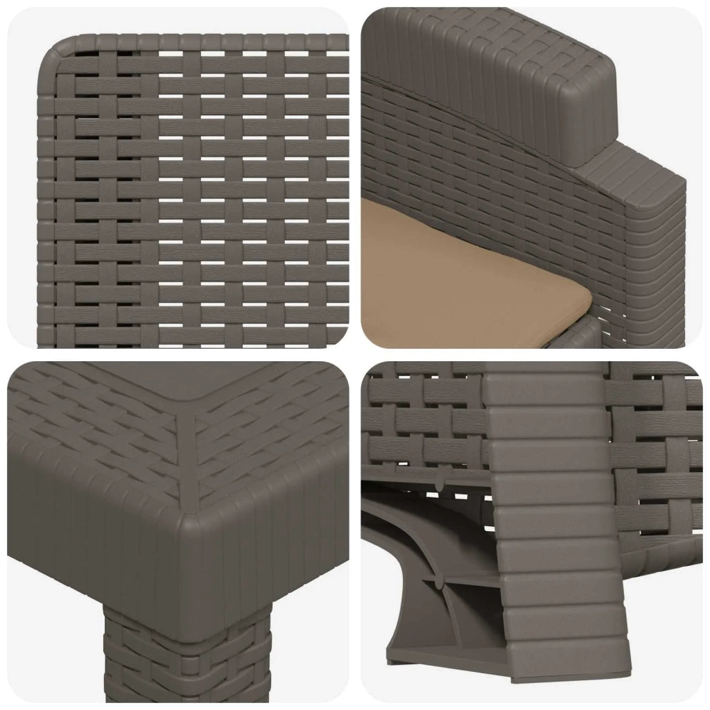 Set da Pranzo per Giardino 5 pz Grigio chiaro e Tortora PP 3430133