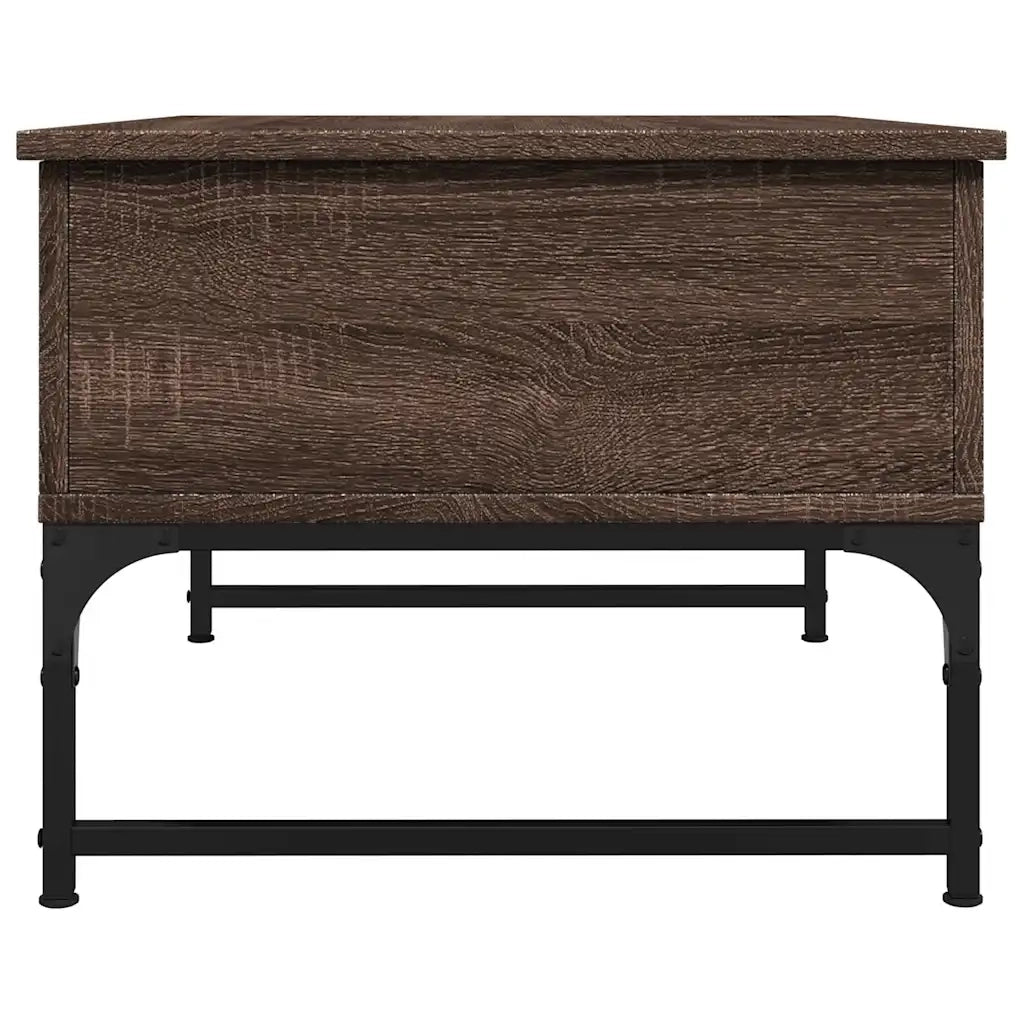 Tavolino Salotto Rovere Marrone 70x50x40cm Multistrato Metallo 845375