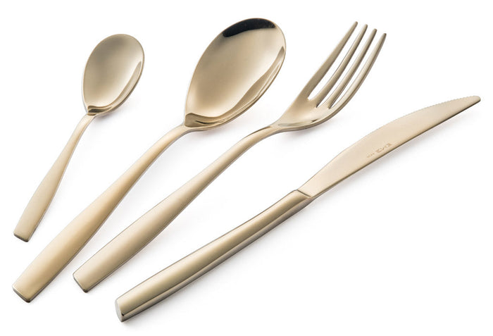 Servizio Set di Posate 24 Pezzi in Acciaio 18/10 PVD Eme Eleven Rosè