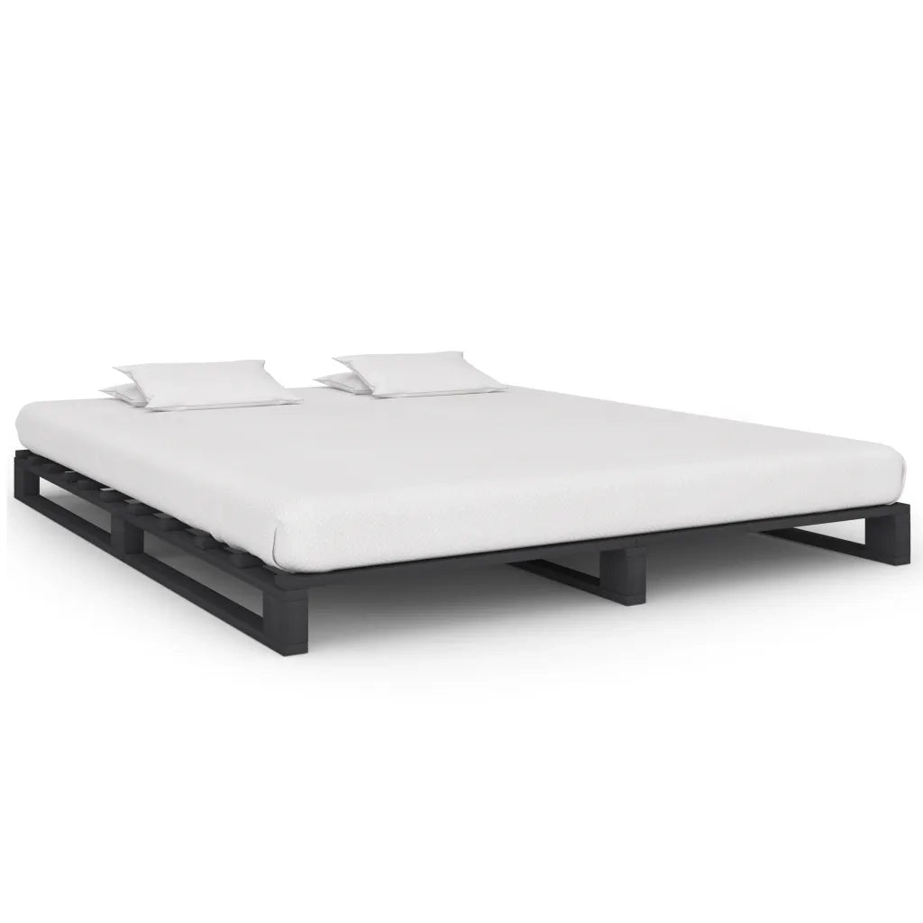 Giroletto in Pallet Grigio Legno Massello di Pino 180x200 cm cod mxl 60529