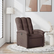 Divano Sedia-Poltrona Reclinabile Marrone Scuro in Tessuto 830378