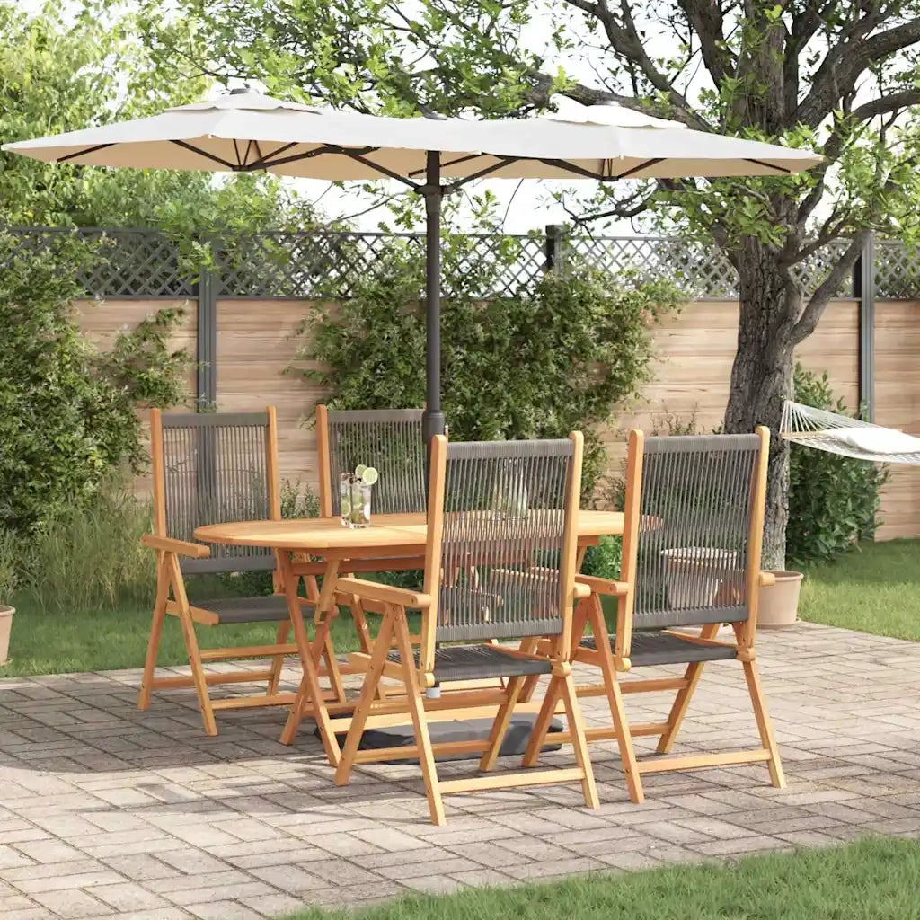 Set da Pranzo per Giardino 5 pcs Grigio