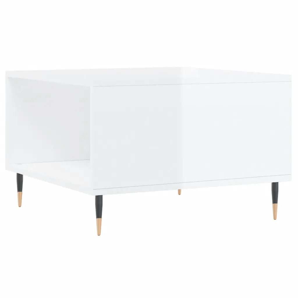 Tavolino salotto | Tavolino da caff¨¨ | Tavolino da Soggiorno Bianco Lucido 55x55x36,5 cm Legno Multistrato