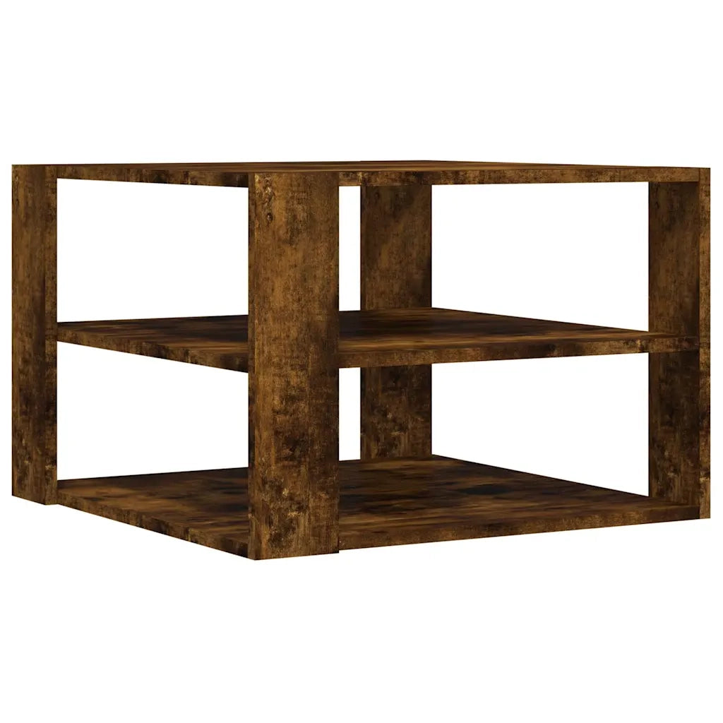 Tavolino Salotto Rovere Fumo 58x58x40 cm Legno Multistrato 834254