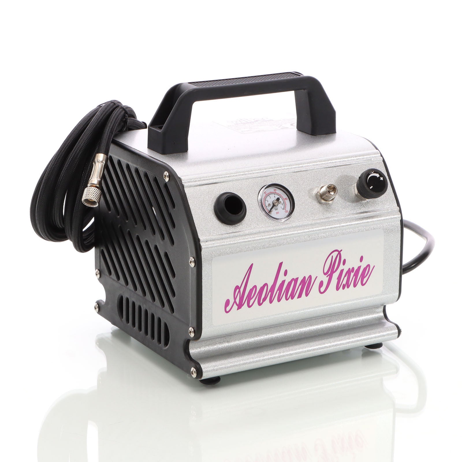 Compressore per aerografo AS176 a 1 cilindro, silenzioso e oil free 3 bar, con manometro