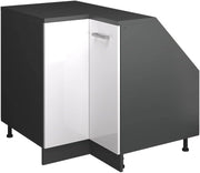 Mobile sottotetto Mobile angolare Rion, Bianco lucido, 75.6 x 81.6 cm con 1 porta, carcassa dell’armadio profondità 60 cm, adatto per il salvaspazio sotto tetti spioventi