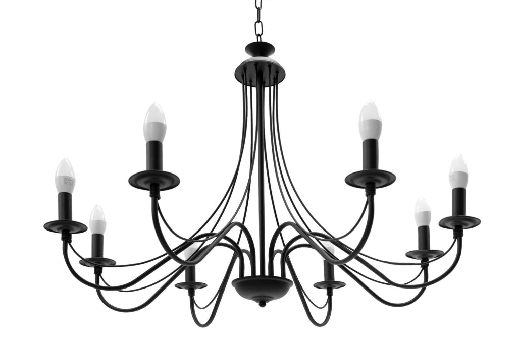 Lampada Da Soffitto Pensile Rustica APP648-8CP Nera