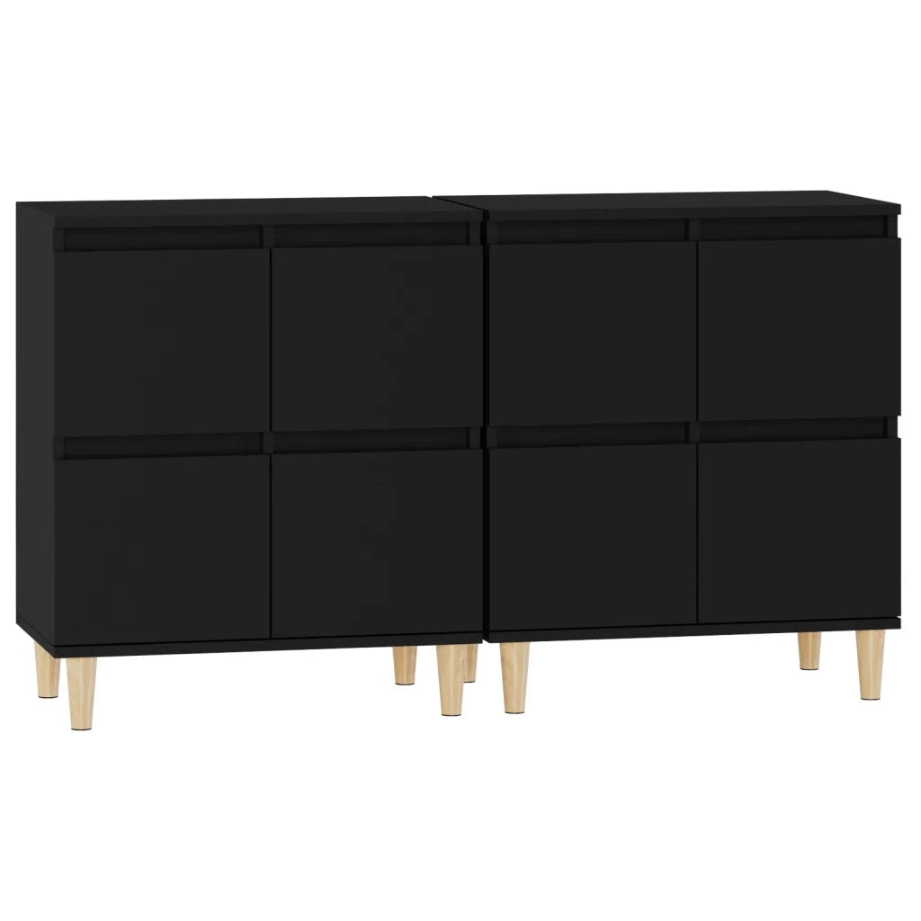 Credenze 2pz | Madia | Buffet da pranzo | Armadio da pranzo Nere 60x35x70 cm in Legno Multistrato