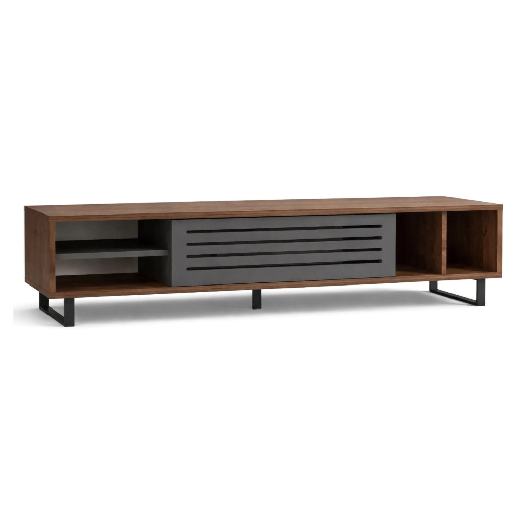 Sovico, Mobile Porta tv un Ripiano, 160x40x35h cm Nero Antracite