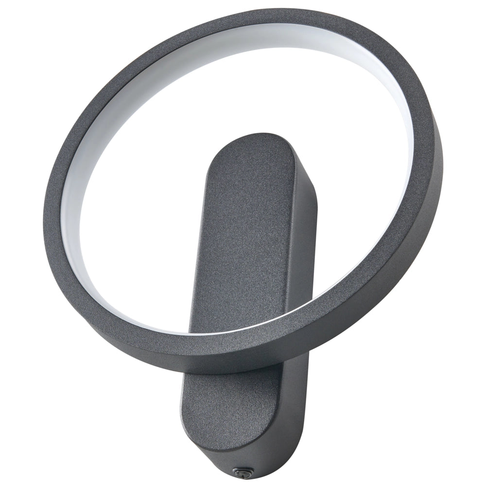 Set di 2 lampade da parete LED in metallo nero in silicone di forma rotonda verniciato a polvere Stile moderno