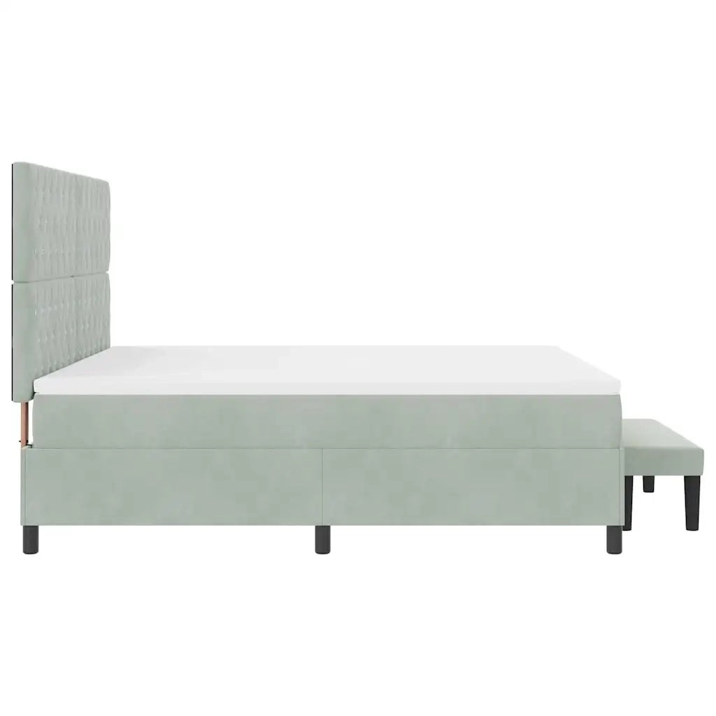Letto a molle con testiera Grigio chiaro 200 x 180 cm Velluto 3344462