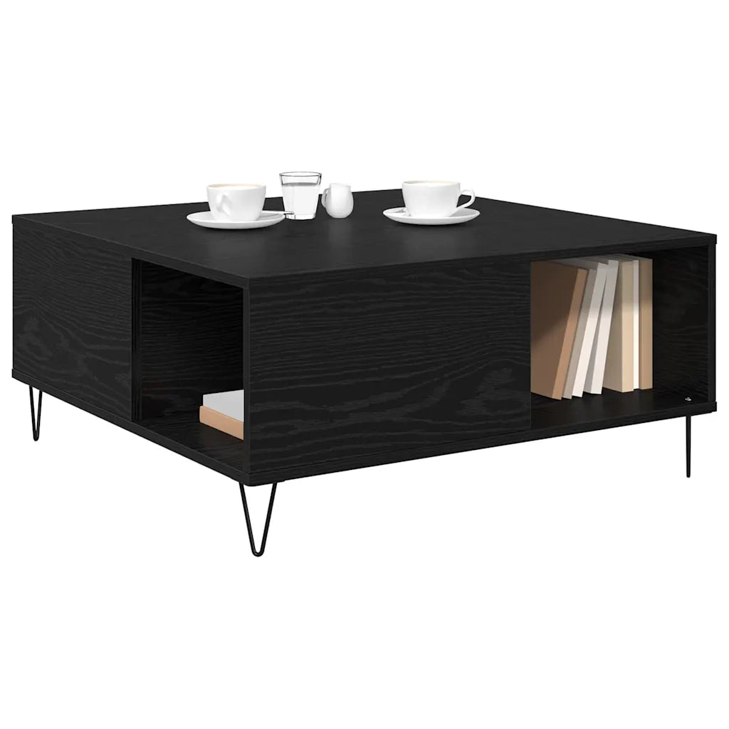 Tavolino da salotto Rovere Nero 80 x 80 x 36,5 cm 881668