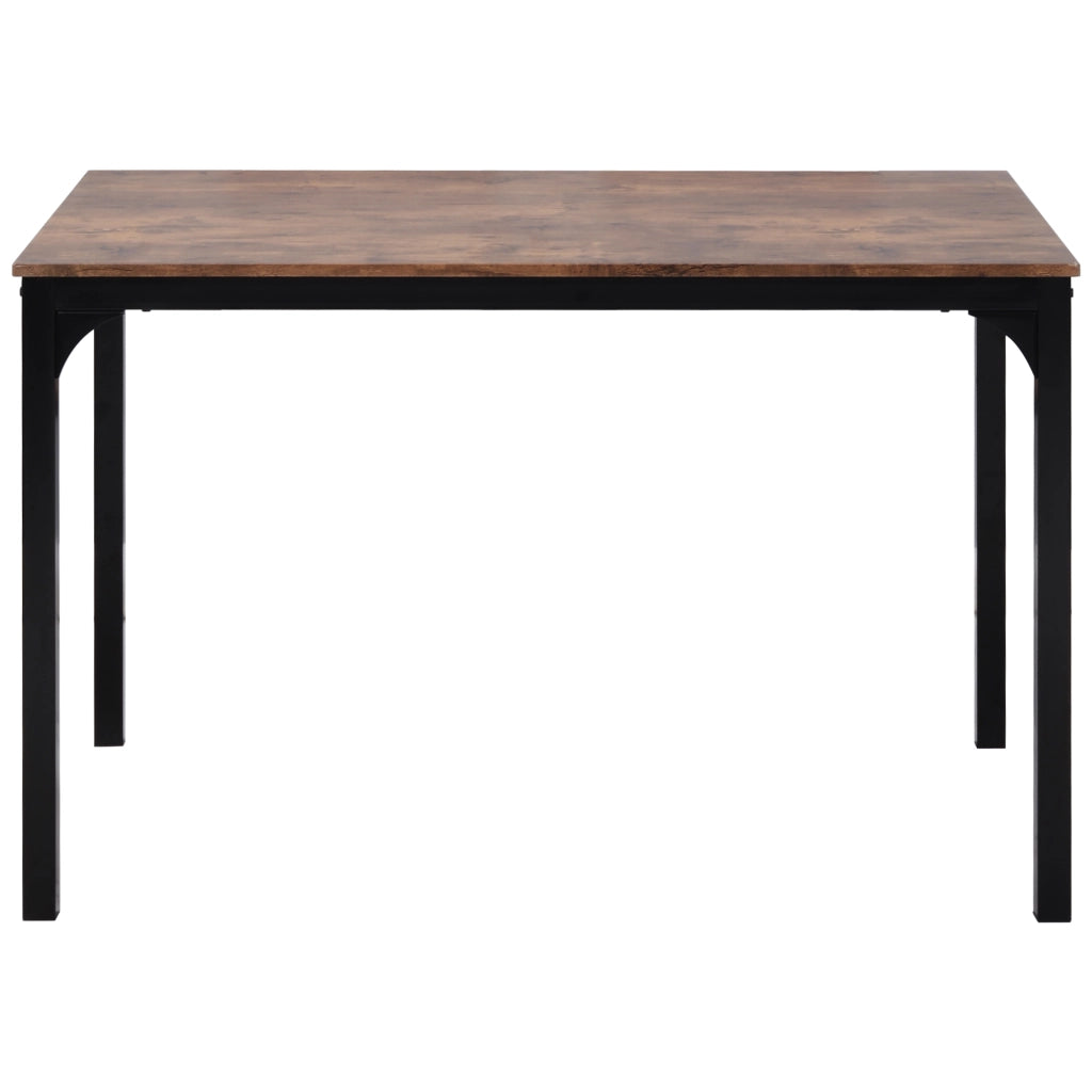 Set tavolo da pranzo con 4 sedie salvaspazio, finitura marrone, struttura in metallo, 108x65x75 cm