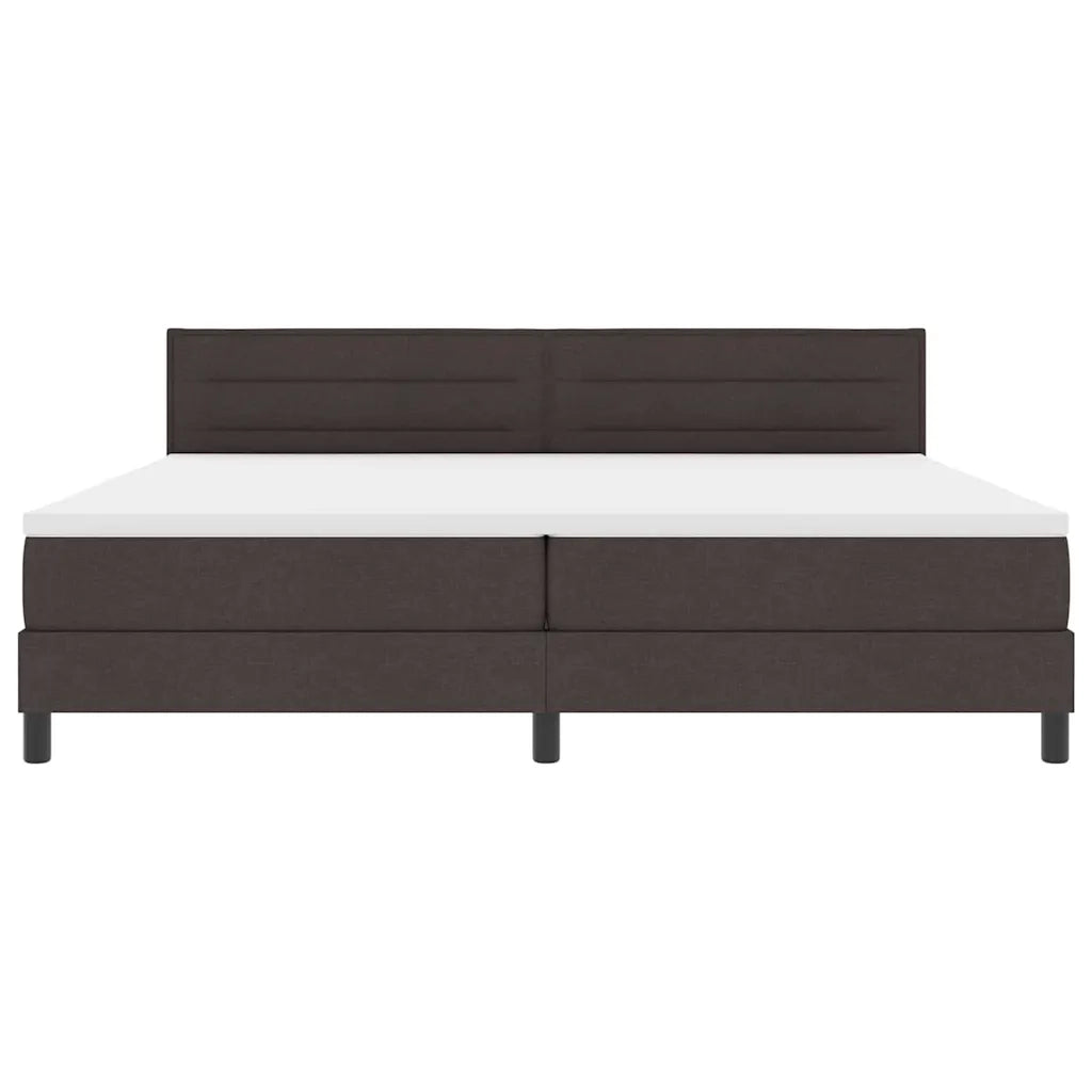 Letto a molle con testiera Marrone Scuro 200 x 200 cm Tessuto 3338639